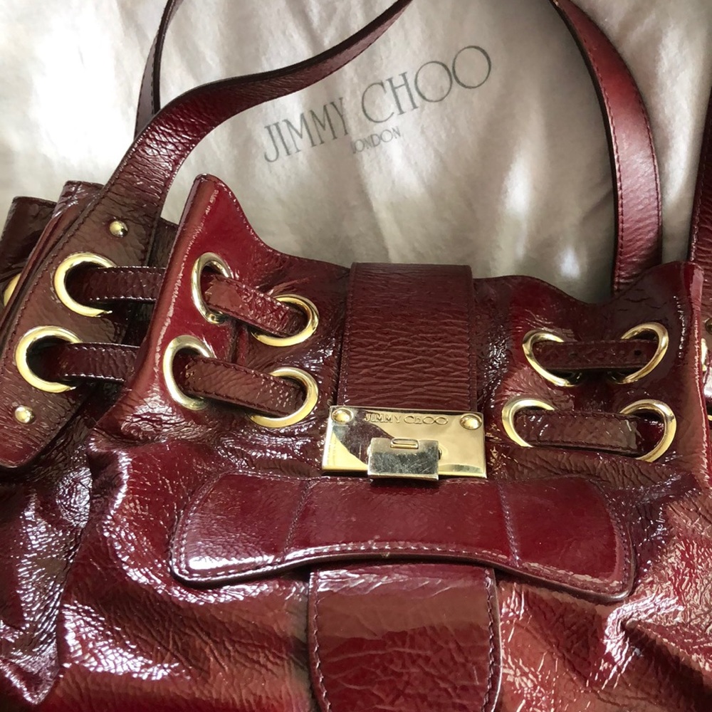 JIMMY CHOO large burgundy bag